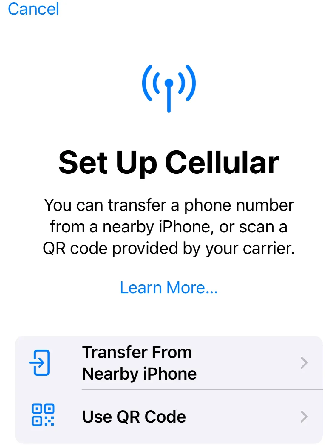 eSIM卡设置步骤3:扫码激活